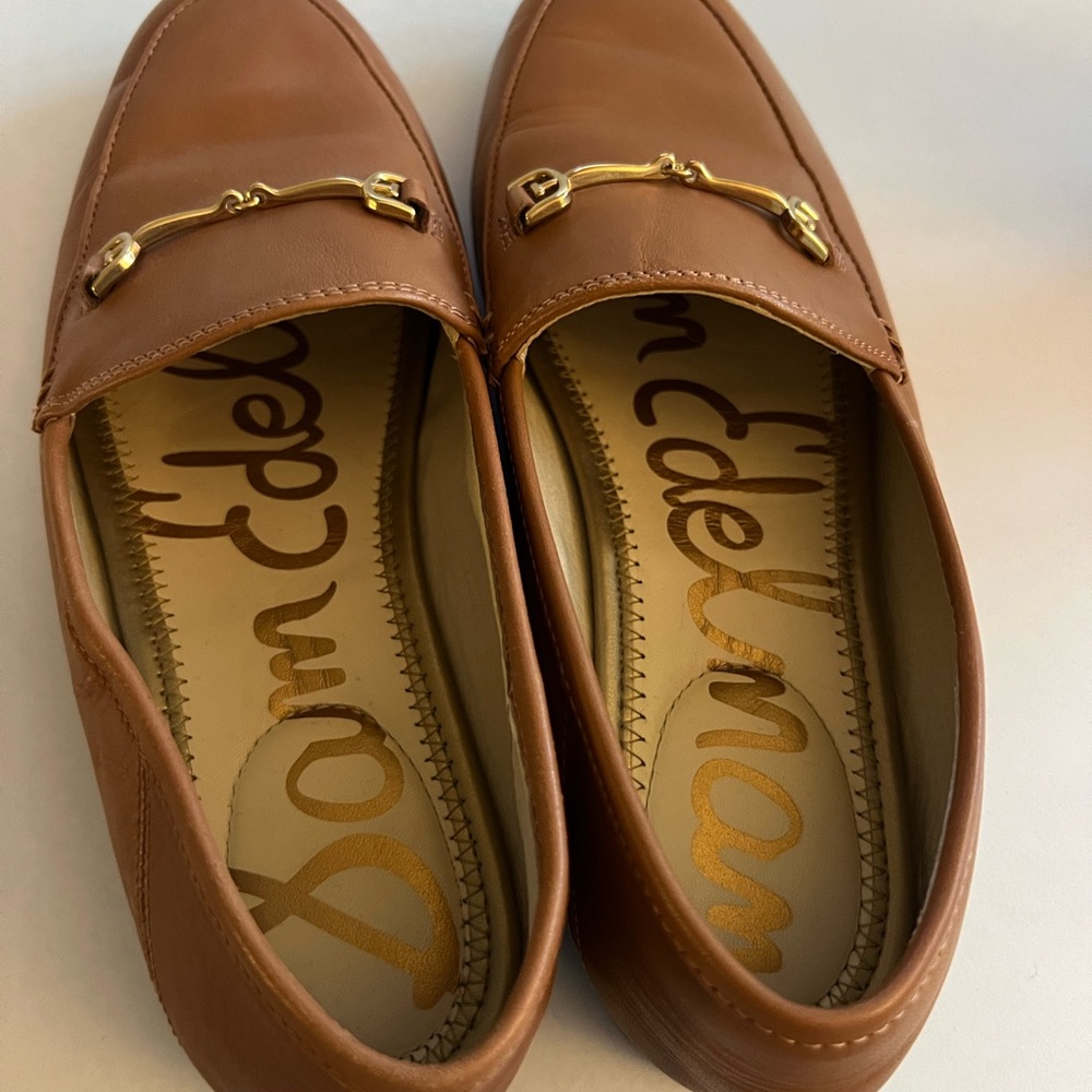 Sam Edelman Loraine Loafers Tan with Gold Accent